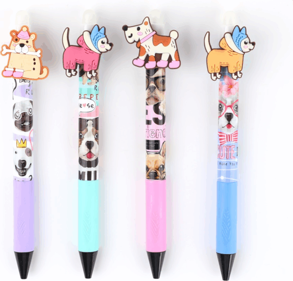 Nebulo Darling dogs radírozható Nyomógombos zselés toll (Kék tinta / 0,5mm) - Mintás