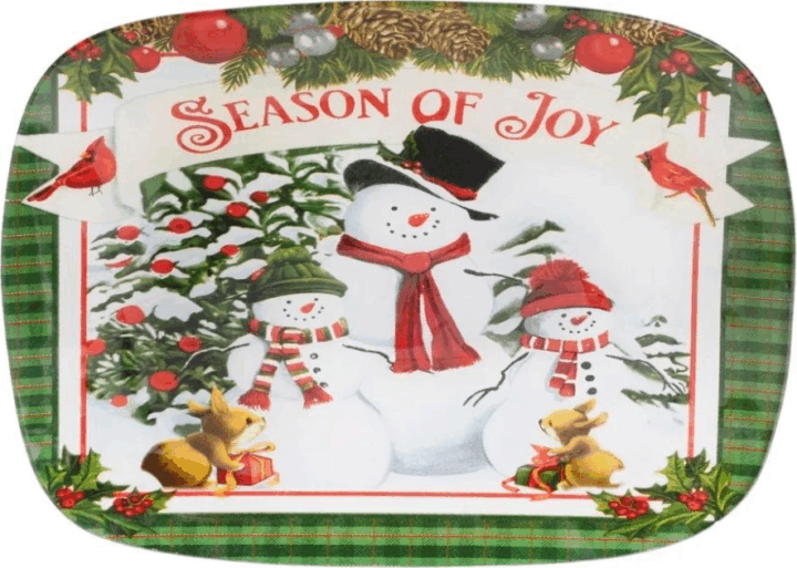 Iris Hóember mintás Üveg tányér 25x25cm Iris Hóember mintás Üveg tányér 25x25cm