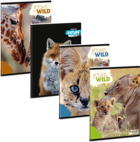 Ars Una Icons of the Wild 40 lapos A5 Négyzetrácsos füzet - Többféle