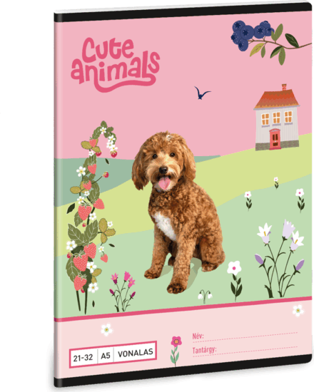 Ars Una Cute Animals Doggie 32 lapos A5 Vonalas füzet - Mintás