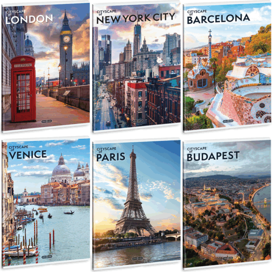 Ars Una Cityscape 40 lapos A4 Vonalas füzet - Mintás