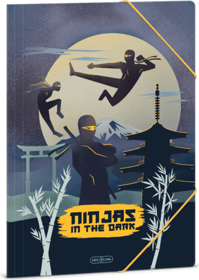 Ars Una Ninjas in the dark A4 Gumis mappa - Mintás