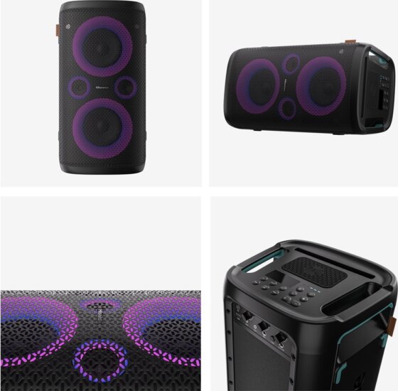 Hisense Party Storm Bluetooth Hordozható Party hangszóró 300W - Fekete