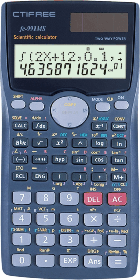 CTIFREE FC-991 MS Elem / Napelem 10+2 digit tudományos számológép - Sötétkék