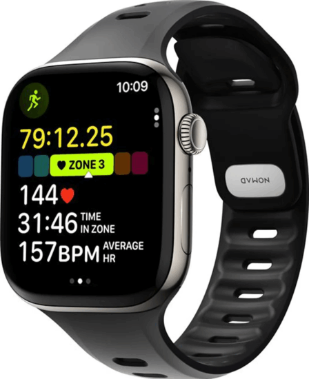 Nomad Tempo Band Apple Watch Okosóra szíj 45 mm / 46mm - Fekete