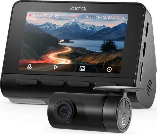 70mai Dash Cam A800SE 4K QHD Autós Menetrögzítő kamera + RC22 hátsó kamera szett - Fekete