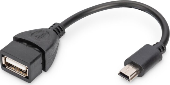 Digitus OTG Mini USB-B apa - USB-A anya Átalakító Adapter