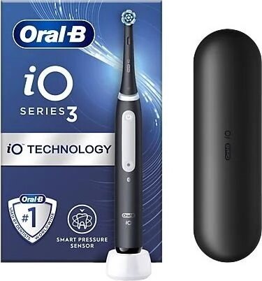 Oral-B iO3 Series Black Forgó-Oscilláló Elektromos Fogkefe tokkal - Fekete Oral-B iO3 Series Black Forgó-Oscilláló Elektromos Fogkefe tokkal - Fekete