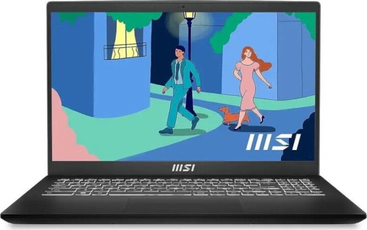 MSI Modern 15 B13M-1030 Laptop Fekete (15,6" / Intel Core i3-1315U / 8GB / 512GB SSD / Win 11 Pro)