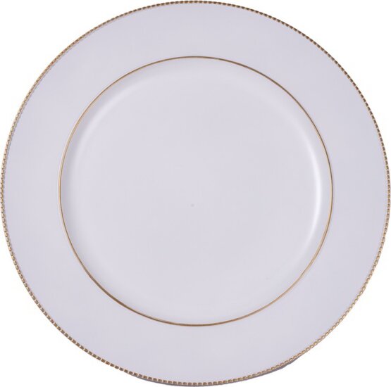 Iris 676569 Kerek Műanyag tálca 33 cm - Fehér / Arany