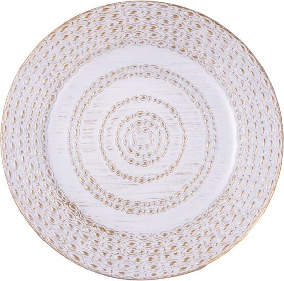 Iris 676566 Kerek Műanyag tálca 33 cm - Antik Fehér