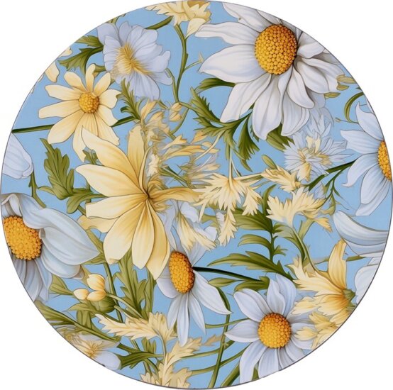 Iris 676548 Kerek Műanyag Pipitér mintás tálca 33 cm - Kék / Fehér