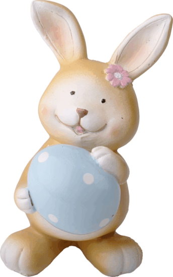 Iris műgyanta nyúl tojással Húsvéti dekoráció 8x12,5cm