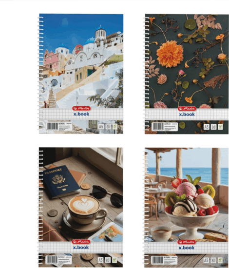 Herlitz Mix 80 lapos A5 négyzetrácsos spirálfüzet - Többféle