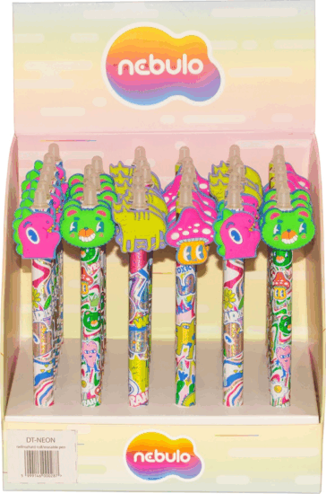 Nebulo Mushroom Forest radírozható nyomógombos zselés toll (Kék tinta / 0,7mm) - Többféle