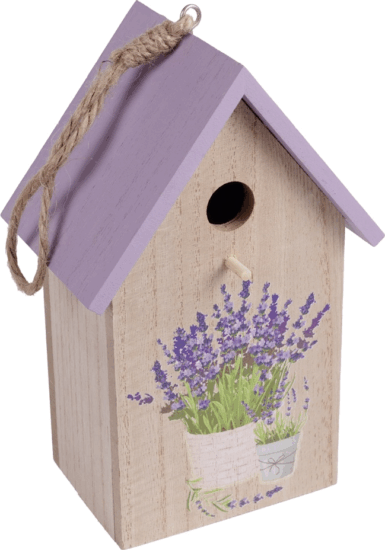 Iris dekor fa akasztós ház levendulás 10x8x18cm