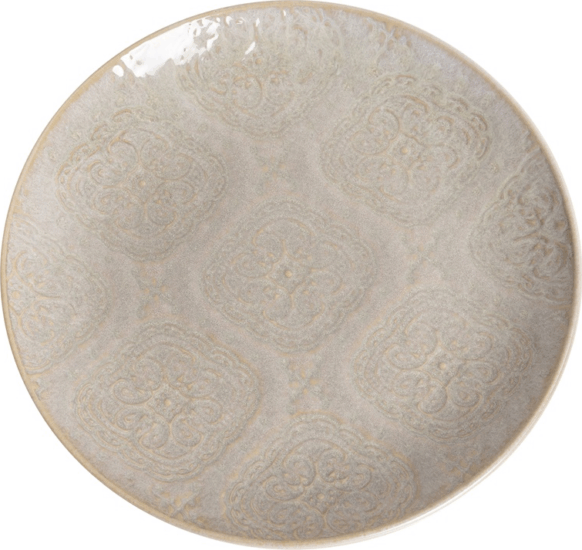 Iris csempe mintás kerámia tányér 21,4x1,7cm - Homokszín
