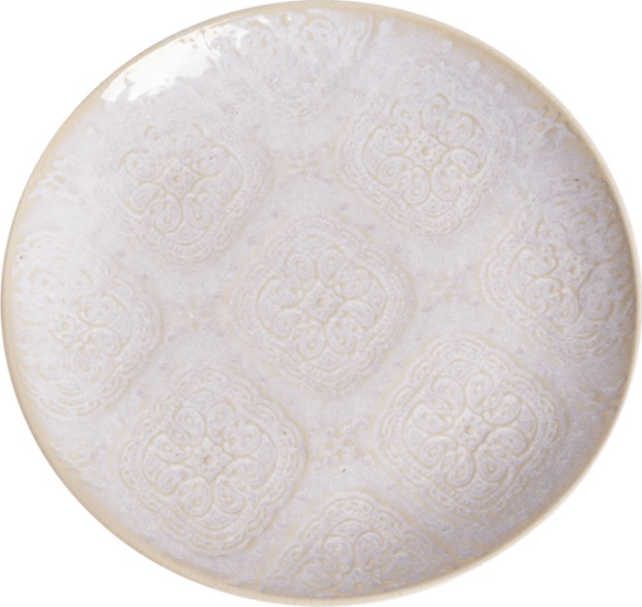 Iris csempe mintás kerámia tányér 21,4x1,7cm - Púder