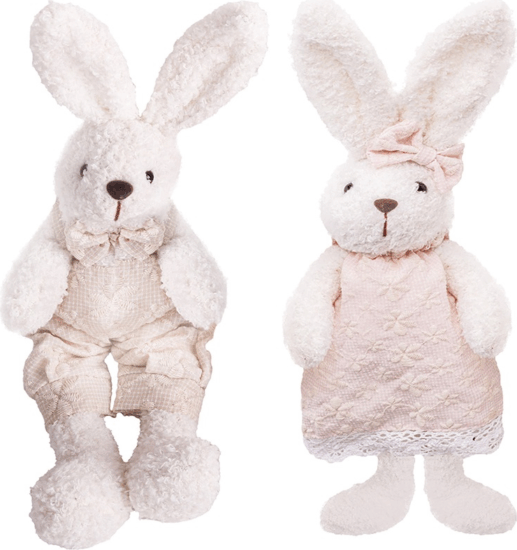 Iris textil nyuszi virágmintás Húsvéti dekoráció 16cm - Többféle