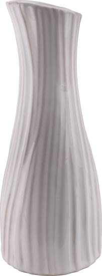 iris dekor bordás kerámia váza 8x20cm - Fehér