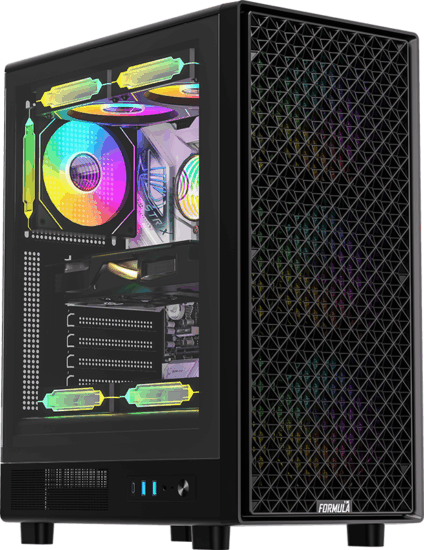 Formula Mana Dynamic Midi Torony Számítógépház + 4db 120mm ventilátor - Fekete Formula Mana Dynamic Midi Torony Számítógépház + 4db 120mm ventilátor - Fekete