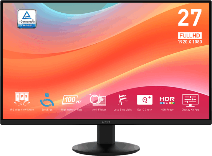 MSI 27" PRO MP272L 16:9 FullHD IPS Monitor 100Hz - Fekete