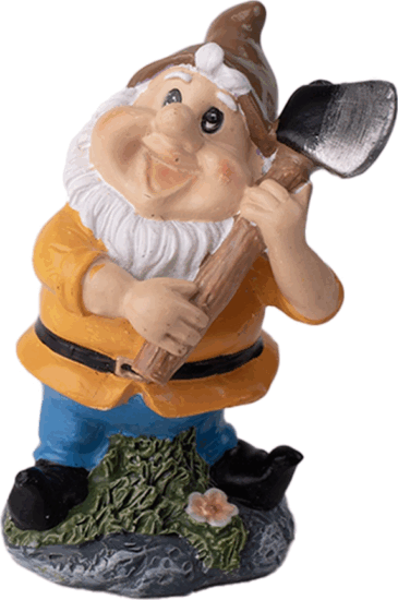 Iris műgyanta törpe baltával Lakásdekoráció 5x8,7cm - Narancssárga