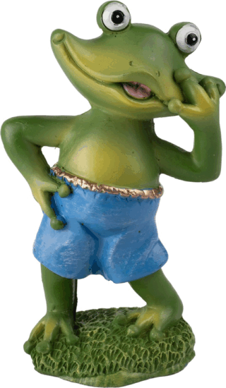 Iris műgyanta béka kék naciban Tavaszi lakásdekoráció 5,7x10cm