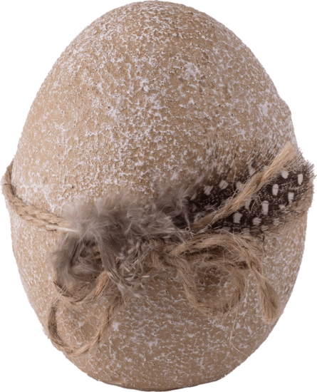 Iris műgyanta tojás és toll Húsvéti dekoráció 8,4cm - Barna