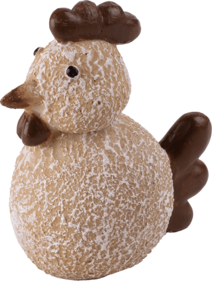 Iris műgyanta tyúk húsvéti dekoráció 5,4x6,2 cm - Barna