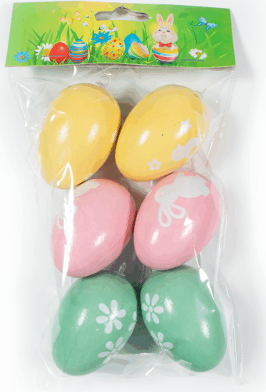 Iris pasztell virágos tojás Húsvéti dekoráció 4x6cm (6db/csomag)