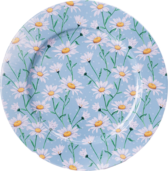 Iris bádog tálca pipitér mintával 33x1,5cm - Kék