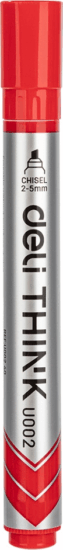 Deli 2-5 mm Tábla és flipchart marker - Piros