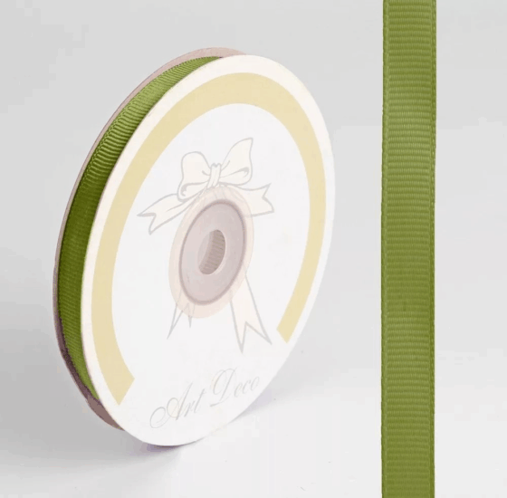 Iris ripsz díszítő szalag 9mmx25m - Moha zöld