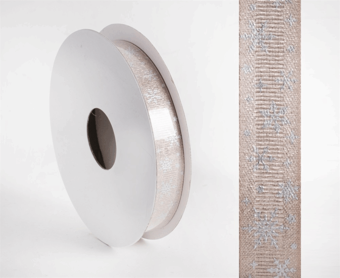 Iris Hópihe mintás díszítő karácsonyi szalag 15mm/10méter - Arany