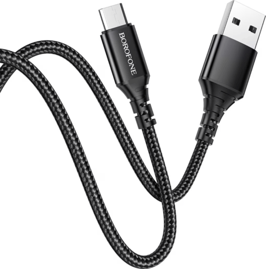 Borofone BX54 USB-C apa - USB-A apa töltőkábel 1m - Fekete