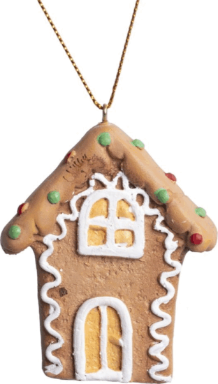 Iris mézeskalács házikó akasztós Karácsonyi dísz 7x8,5cm