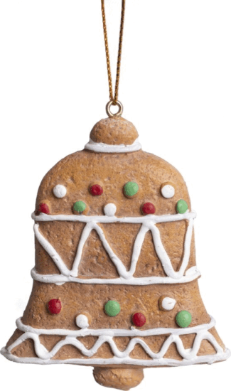 Iris mézeskalács harang akasztós Karácsonyi dísz 7x8,5cm