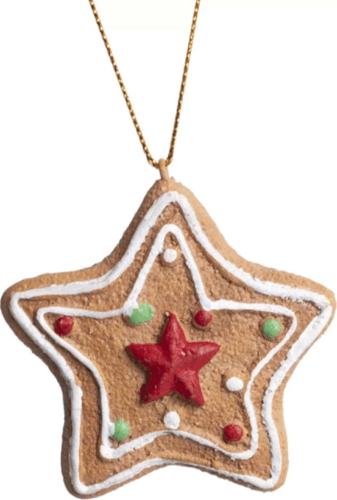 Iris mézeskalács csillag akasztós dísz 7x8,5cm