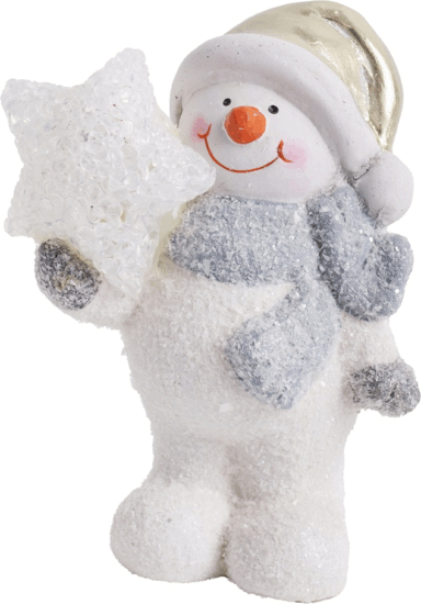 Iris hóember csillaggal LED Karácsonyi dekoráció 14,5cm