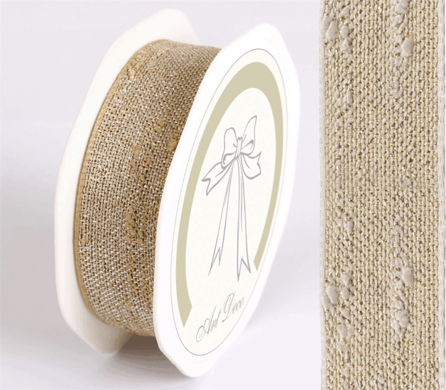 Iris juta díszítő szalaf fémszállal 25mm/10méter - Arany