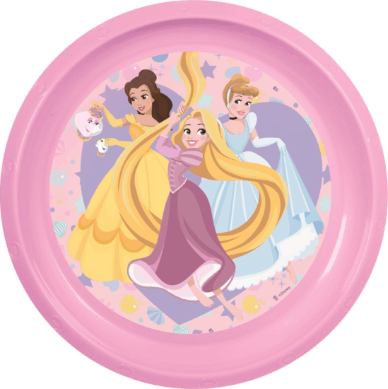 Iris Disney Hercegnők műanyag gyerek lapostányér 20cm - Rózsaszín