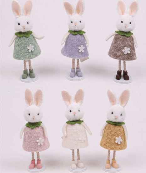 Iris dekor Álló nyuszilány Húsvéti dekoráció 17cm - Többféle