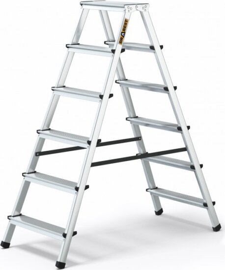 DRABEST HOME 2x6 Lépcsőfokos Összecsukható alumínium állólétra
