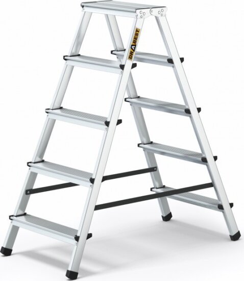 DRABEST HOME 2x5 Lépcsőfokos Összecsukható alumínium állólétra