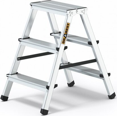 DRABEST HOME 2x3 Lépcsőfokos Összecsukható alumínium állólétra
