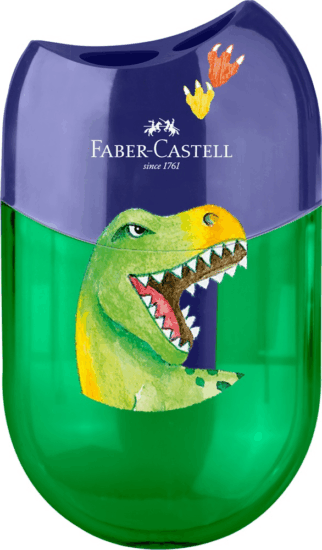 Faber-Castell Dinoszaurusz Kétlyukú dupla tartályos kézi hegyező - Zöld