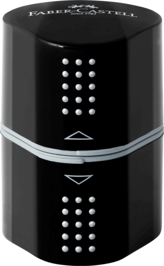 Faber-Castell Grip 2001Trio Háromlyukú Tartályos hegyező - Fekete
