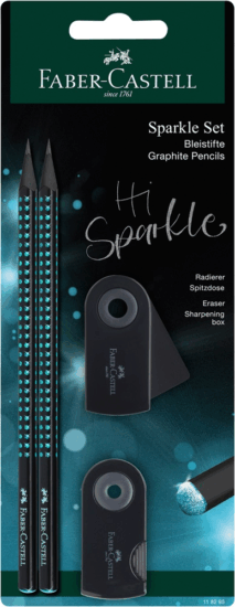 Faber-Castell Sparkle Midnight 4 darabos B háromszögletű grafitceruza szett
