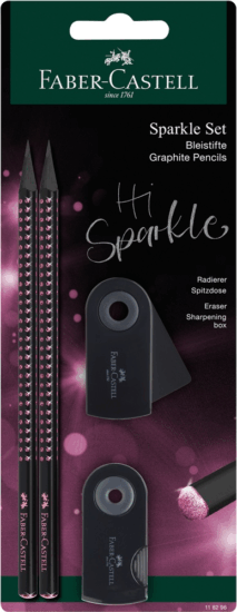 Faber-Castell Sparkle Midnight 4 darabos B háromszögletű grafitceruza szett